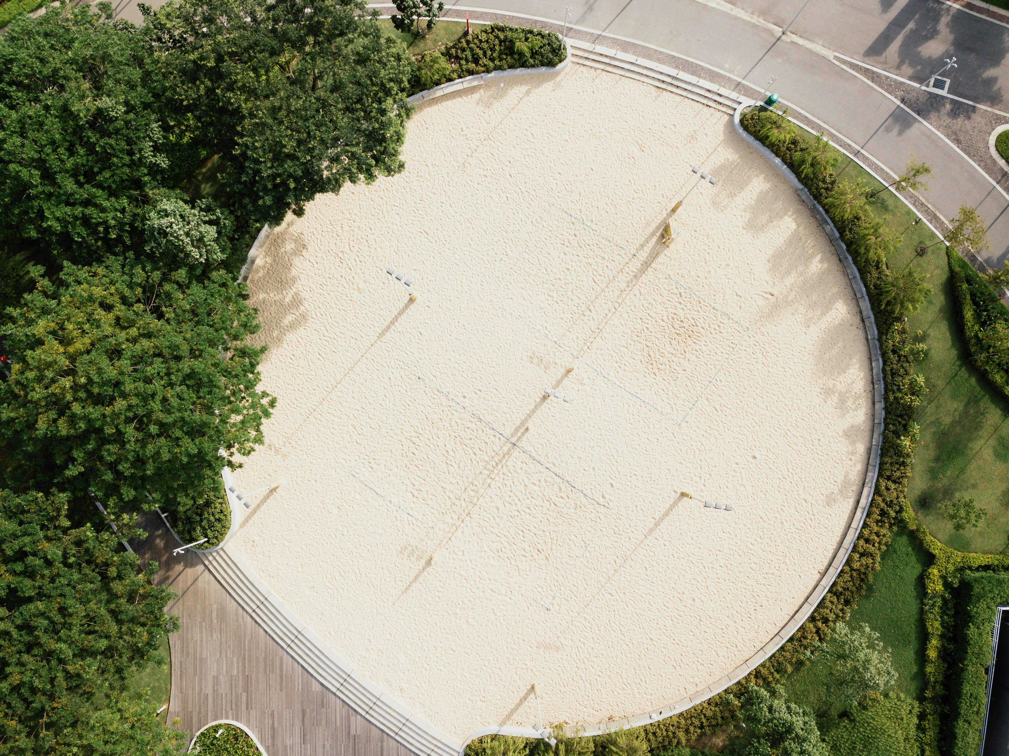 aerial view of round park